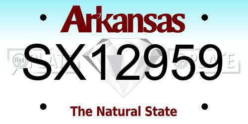 SX12959 Arkansas License Plate