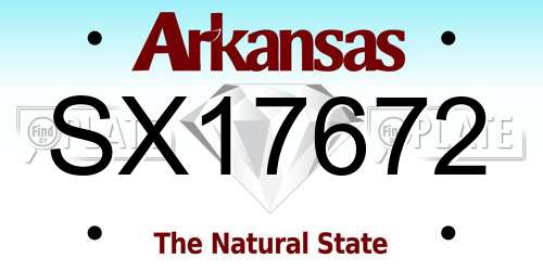 SX17672 Arkansas License Plate