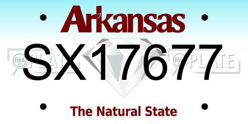 SX17677 Arkansas License Plate