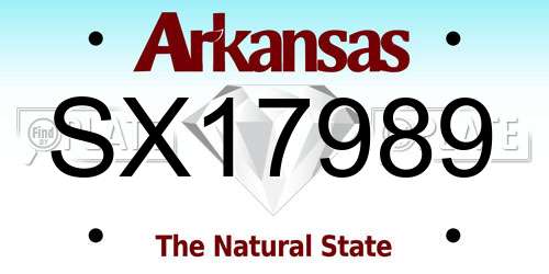 SX17989 Arkansas License Plate
