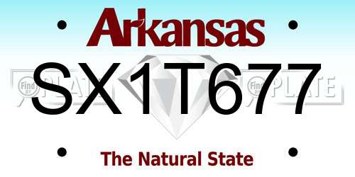 SX1T677 Arkansas License Plate