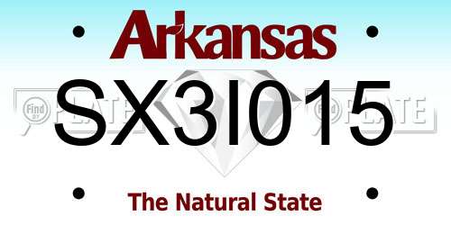 SX3I015 Arkansas License Plate