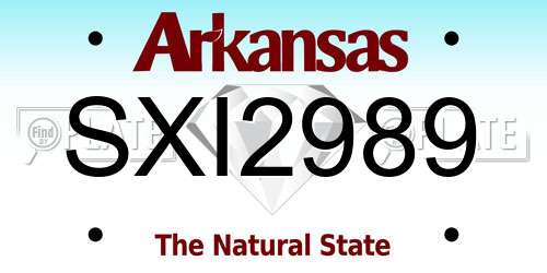 SXI2989 Arkansas License Plate