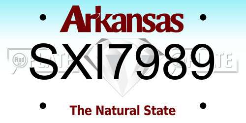 SXI7989 Arkansas License Plate