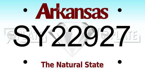 SY22927 Arkansas License Plate