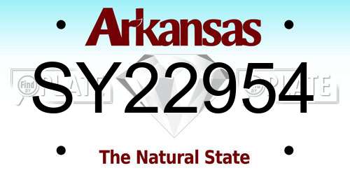 SY22954 Arkansas License Plate