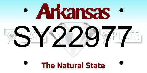 SY22977 Arkansas License Plate
