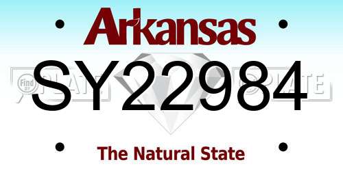 SY22984 Arkansas License Plate