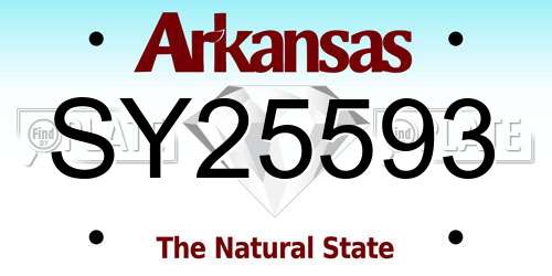 SY25593 Arkansas License Plate