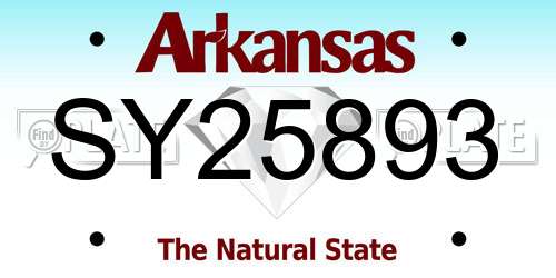 SY25893 Arkansas License Plate