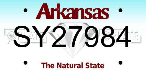 SY27984 Arkansas License Plate