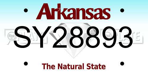 SY28893 Arkansas License Plate