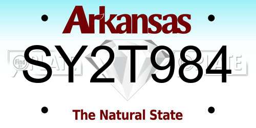 SY2T984 Arkansas License Plate