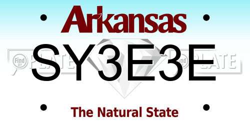SY3E3E Arkansas License Plate