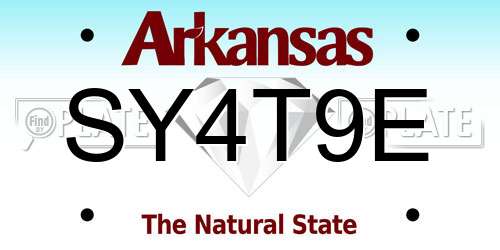 SY4T9E Arkansas License Plate