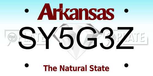 SY5G3Z Arkansas License Plate