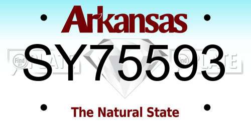 SY75593 Arkansas License Plate