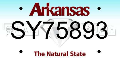 SY75893 Arkansas License Plate
