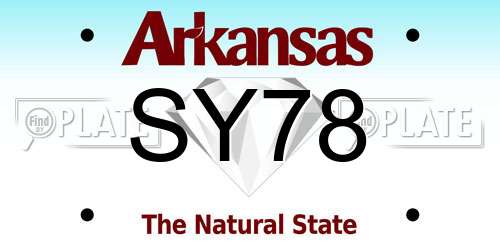 SY78 Arkansas License Plate