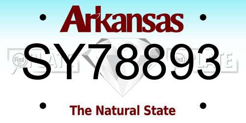 SY78893 Arkansas License Plate