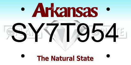 SY7T954 Arkansas License Plate
