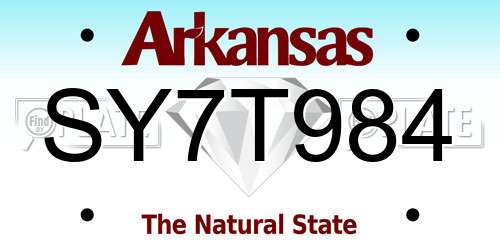 SY7T984 Arkansas License Plate