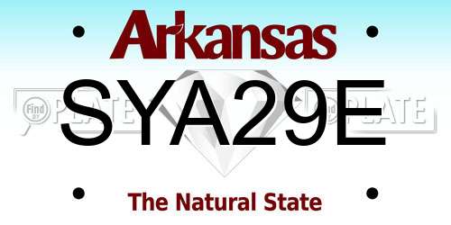 SYA29E Arkansas License Plate