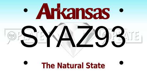 SYAZ93 Arkansas License Plate