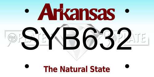 SYB632 Arkansas License Plate