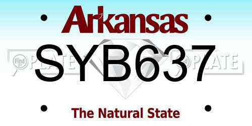 SYB637 Arkansas License Plate