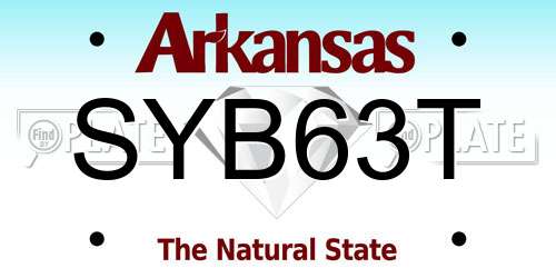 SYB63T Arkansas License Plate