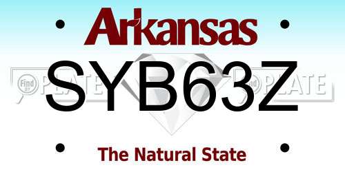 SYB63Z Arkansas License Plate