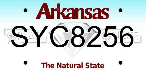 SYC8256 Arkansas License Plate
