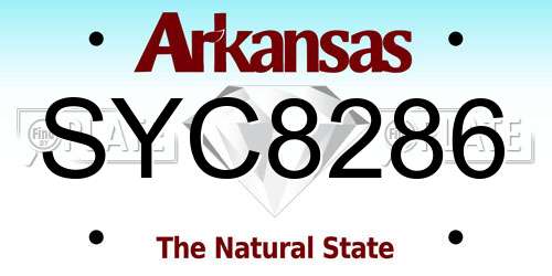 SYC8286 Arkansas License Plate