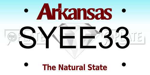SYEE33 Arkansas License Plate
