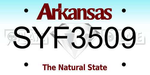 SYF3509 Arkansas License Plate