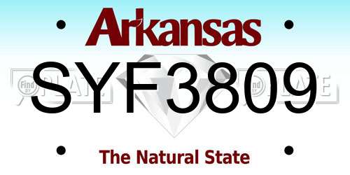 SYF3809 Arkansas License Plate