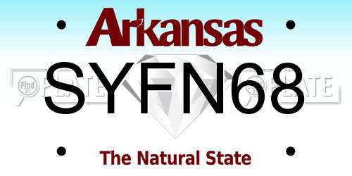 SYFN68 Arkansas License Plate