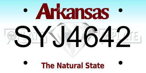 SYJ4642 Arkansas License Plate