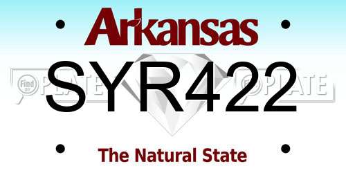 SYR422 Arkansas License Plate