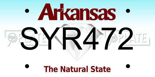 SYR472 Arkansas License Plate