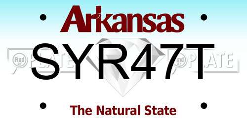 SYR47T Arkansas License Plate