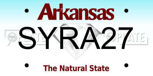 SYRA27 Arkansas License Plate