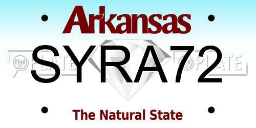SYRA72 Arkansas License Plate
