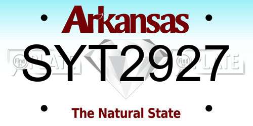 SYT2927 Arkansas License Plate