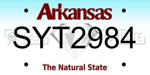 SYT2984 Arkansas License Plate