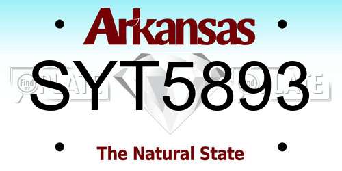 SYT5893 Arkansas License Plate