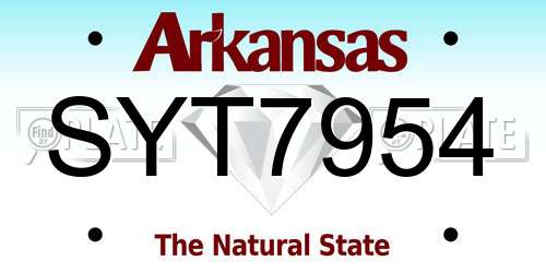 SYT7954 Arkansas License Plate