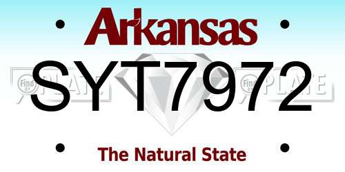 SYT7972 Arkansas License Plate