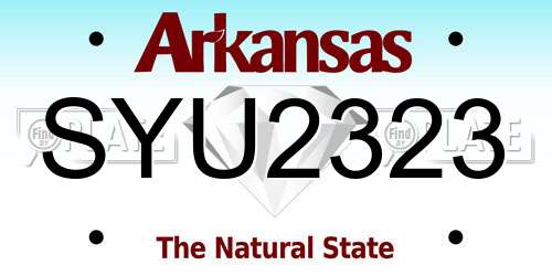 SYU2323 Arkansas License Plate